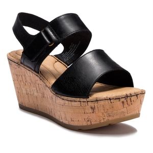 Born Mae Cork Sandals Platform Wedges 7 M